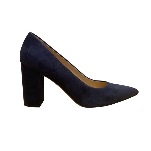 Franco Sarto Women’s Navy Blue Suede Upper L-Palma Block Heels Size 9.5M - Picture 1 of 9